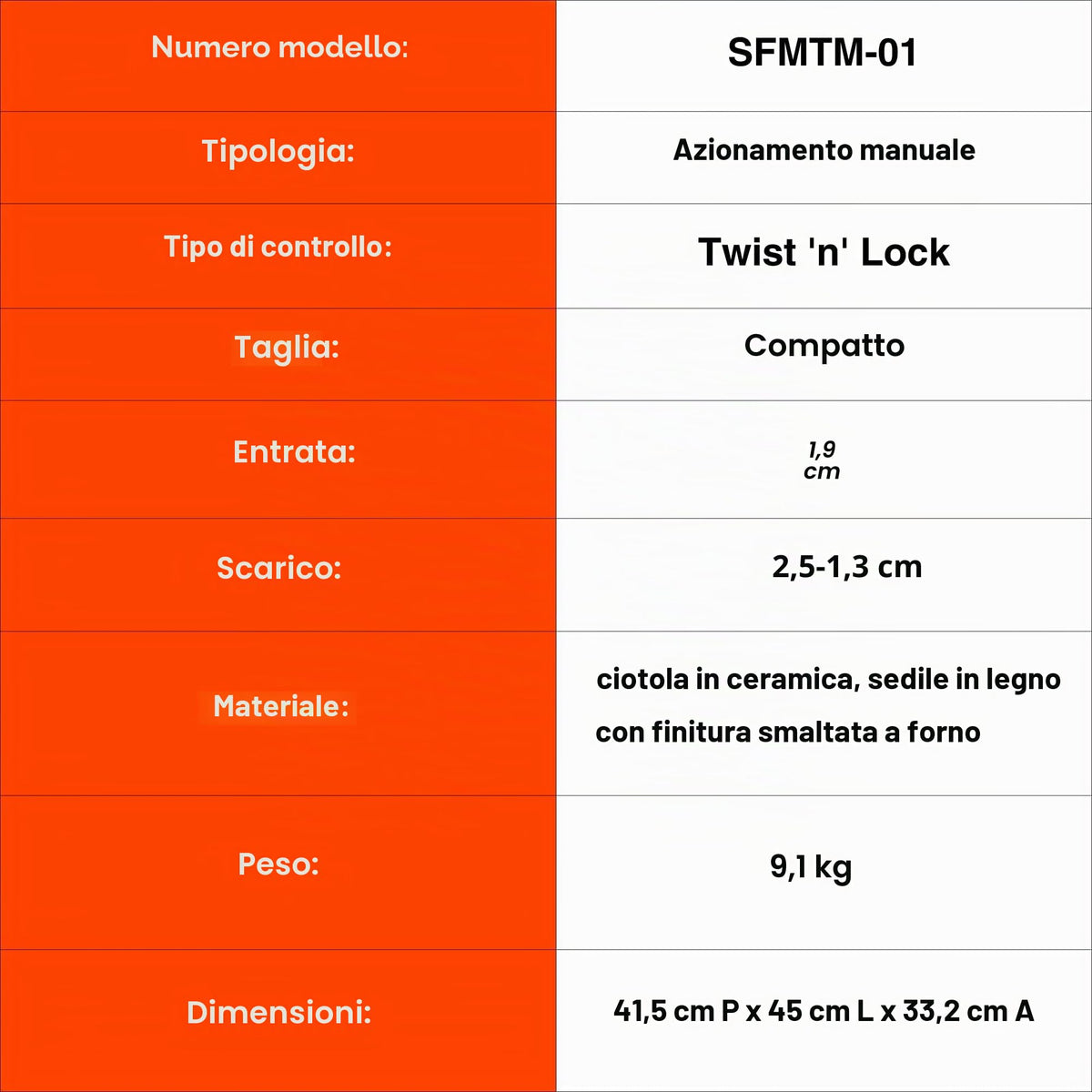 Seaflo - WC Toilette Manuale Compatta Completa - Barca Gommone Vela Nautica Camper