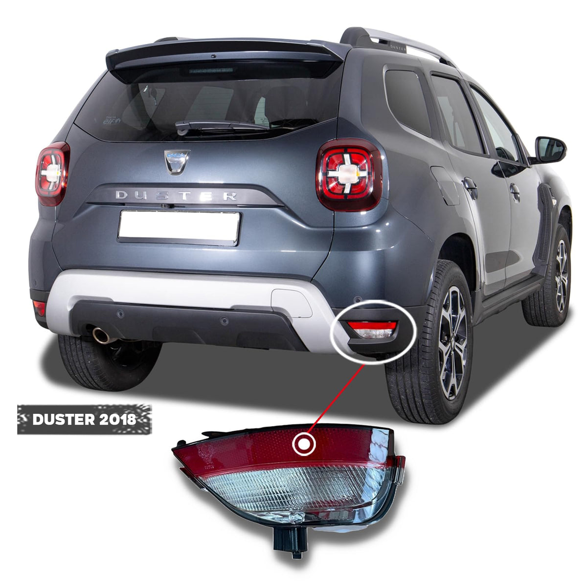 CG94 - Retronebbia Compatibile per Auto D. DUSTER 2018 Retromarcia Destra