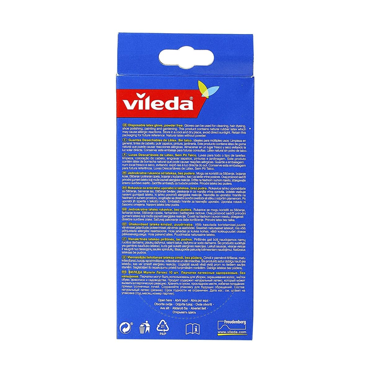 VILEDA - Guanti Multi Latex senza polvere, taglia S/M, confezione da 10 unità