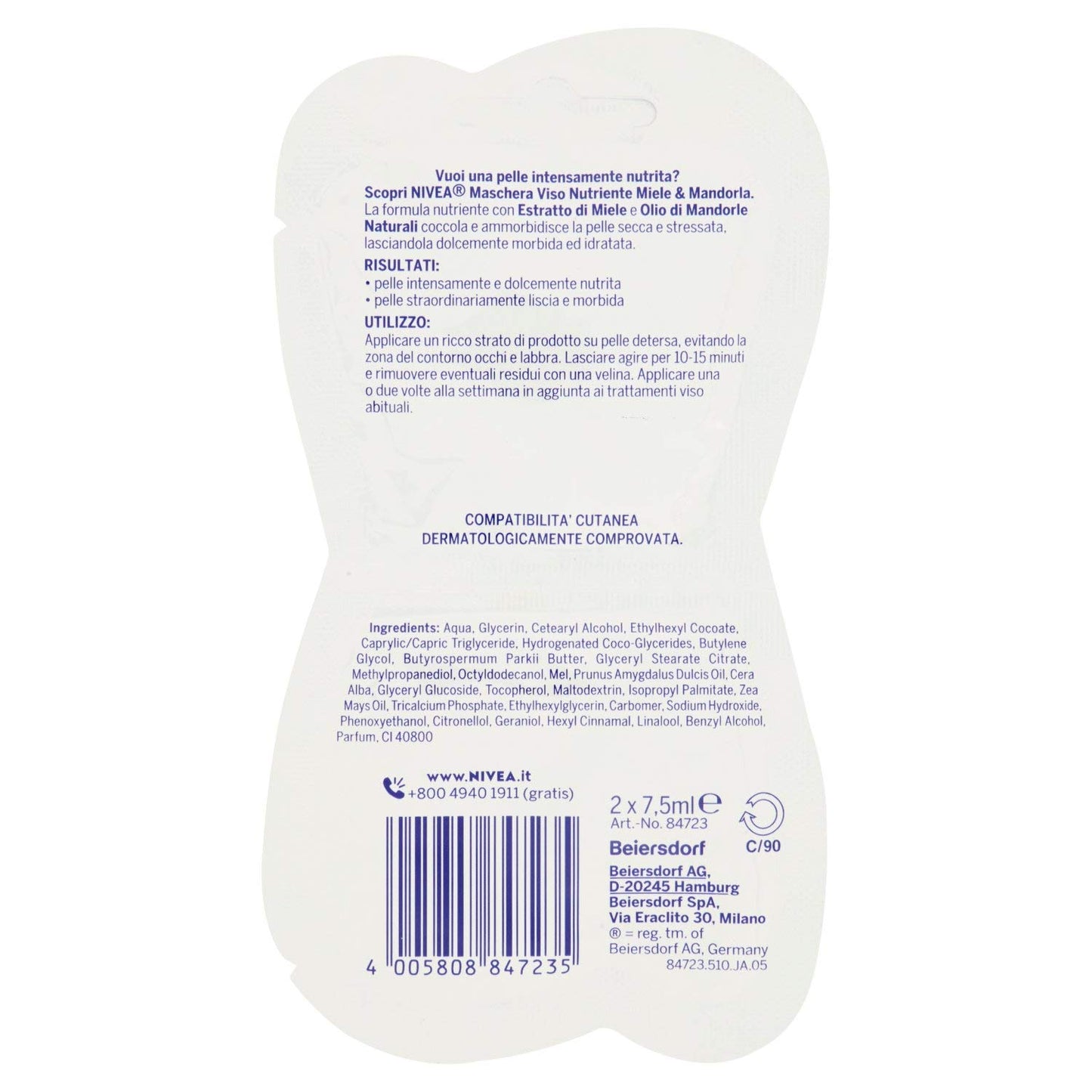 Nivea Maschera Nutriente Intensiva - 15 Ml