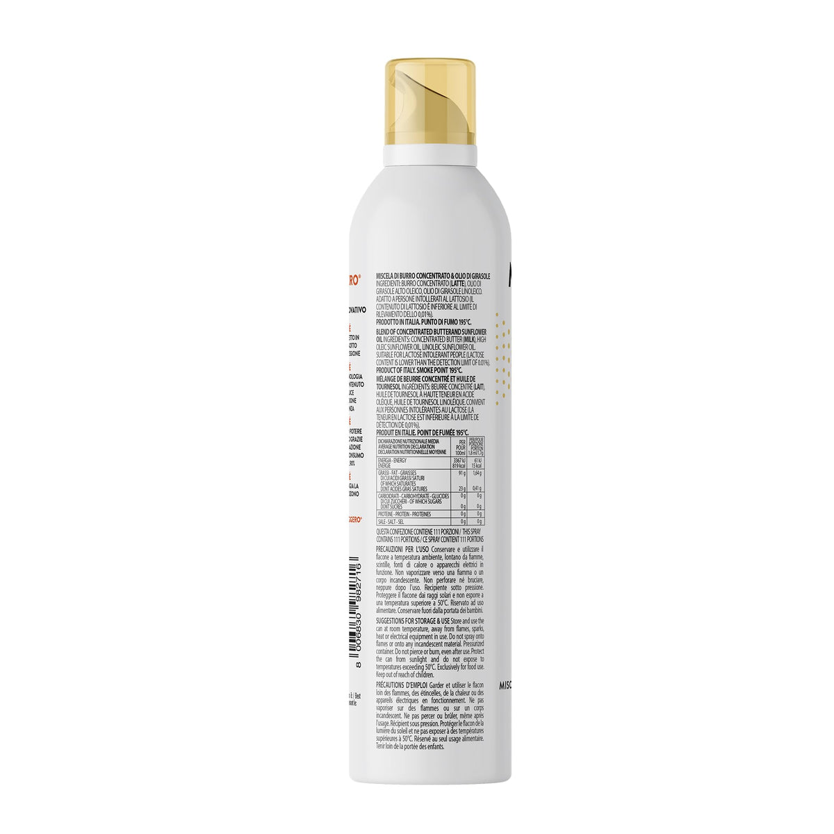 Ghee Butter Spray 200 ml - 100% Naturale,100% Leggero, 100% Facile - Con lo spray risparmi fino al 90% di prodotto- Fratelli Mantova since 1905
