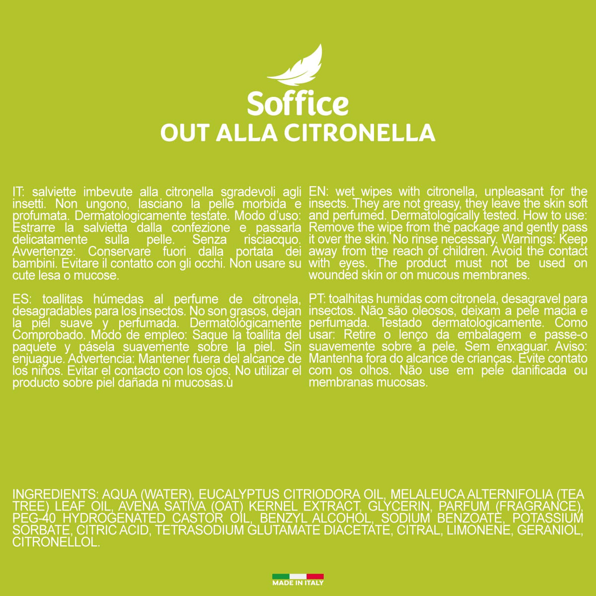 Salviette Antizanzare Monouso per Bambini e Adulti (360 Salviette) - 24 confezioni da 15pz | Salviettine Antizanzare Efficaci Contro le Zanzare - Prodotti Antizanzare Sicuri e Pratici
