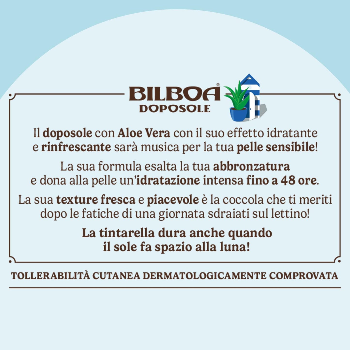 Bilboa, Doposole Sapore di Aloe, Abbronzatura Duratura con Aloe Vera, Musica per le Pelli Sensibili, Dermatologicamente Testato - 200 ml