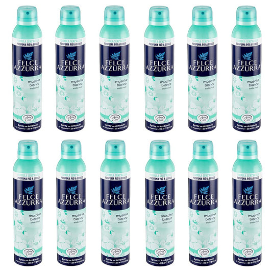 Felce Azzurra 12x Spray per Ambienti Muschio Bianco Stanza Spray Muschio Bianco 250ml