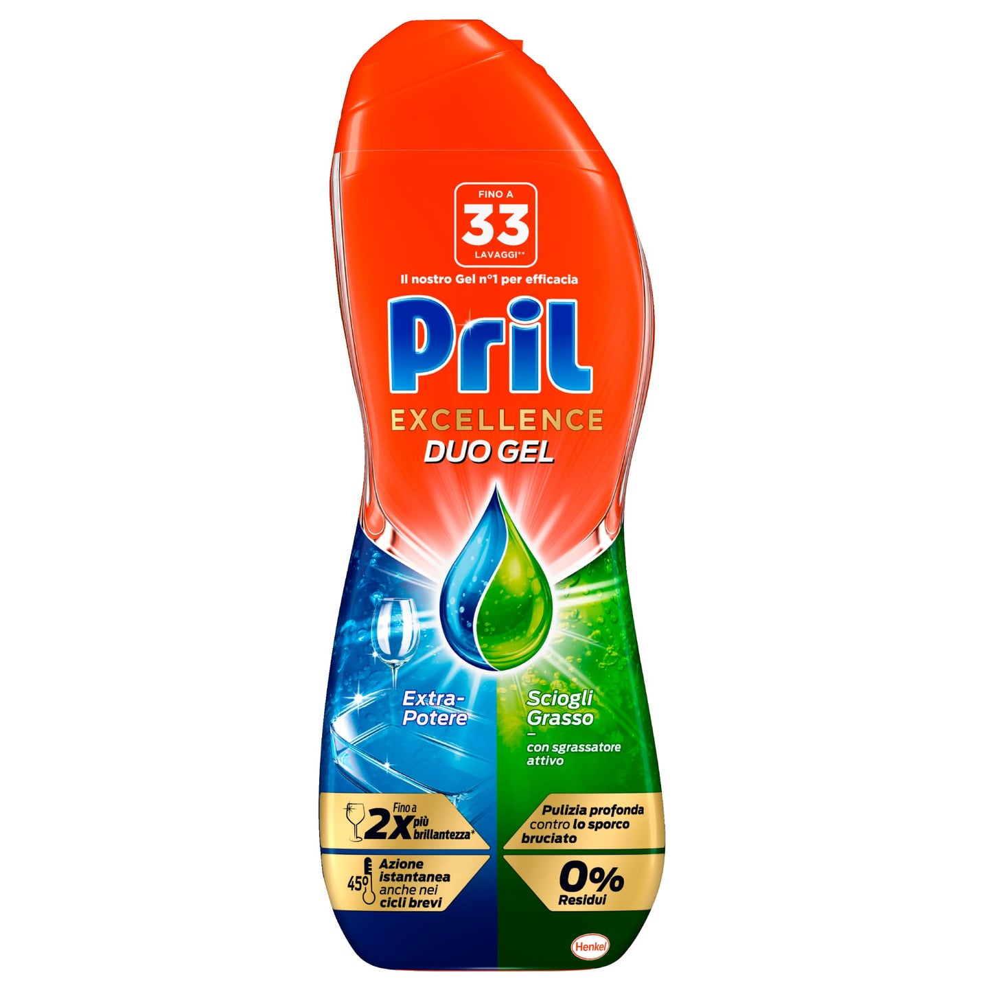 Pril Excellence Duo Gel, Detersivo in Gel, 3 x 600ml