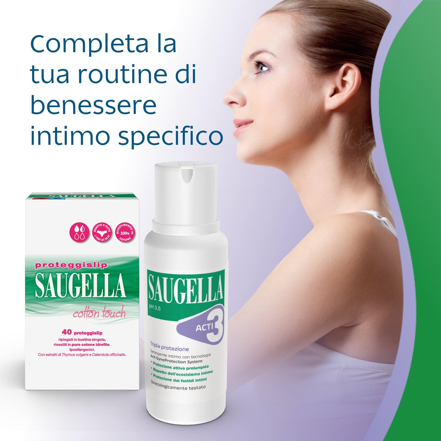 Saugella Acti3, Detergente Intimo, pH 3.5, con Timo e Zinco, Protezione Rafforzata contro Bruciore, Prurito e Odore, Adatto in Gravidanza e Durante il Ciclo Mestruale, 500 ml