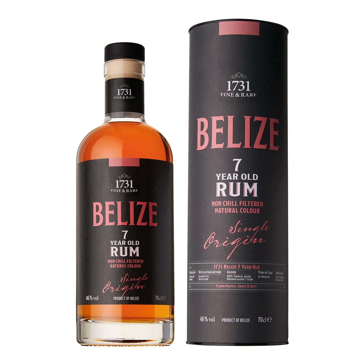1731 Fine & Rare BELIZE 7 Years Old Single Origin Rum 46% Vol. 0,7l in Giftbox