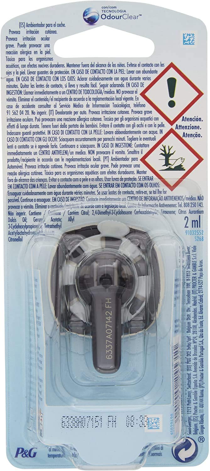 Ambi Pur 6 pz Car Anti-Tabacco Deodorante per Auto con Clip, [ Totale 6 Confezioni Deodoranti Auto ]