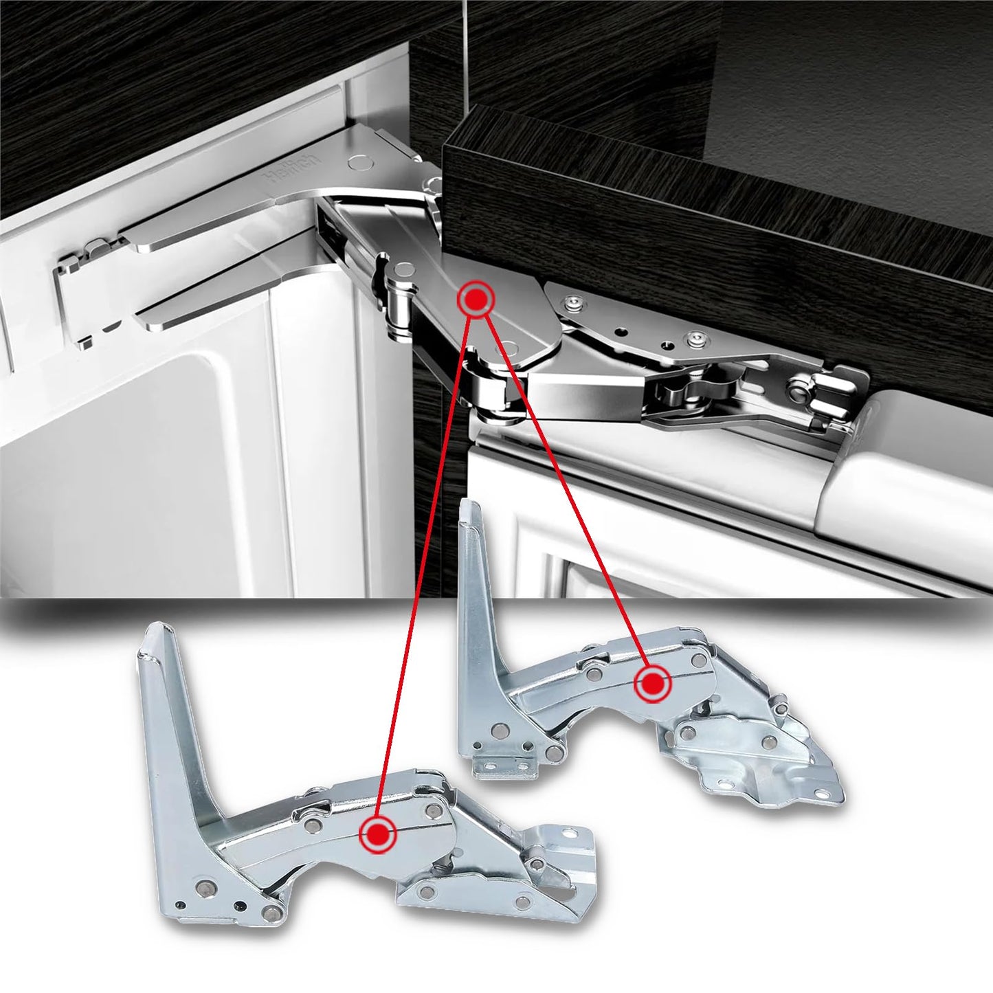 CG94 - Kit Cerniera di ricambio Frigorifero 2 Pz Compatibile Whirl_pool 481231018626 -C00636779