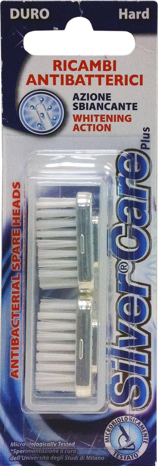 12 x SILVER CARE PLUS Spazzolino Denti Duro Ricambio 2 Pezzi