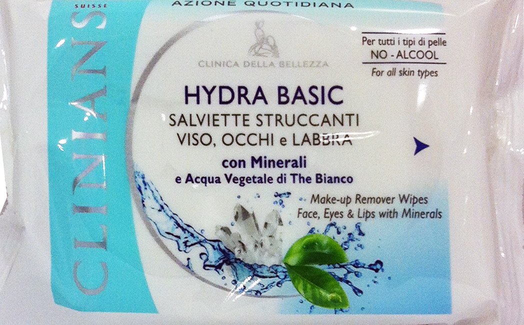 6 x CLINIANS Hydra Basic Salv.Struccanti Viso Occhi Labbra 25 Pz