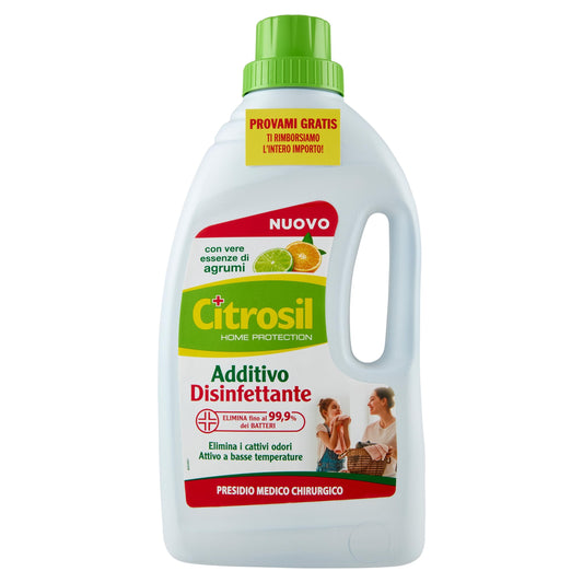 Citrosil - Additivo Disinfettante Liquido per Lavatrice e Bucato a Mano, con Vere Essenze di Agrumi, Azione Igienizzante e Disinfettante, Adatto per Capi Bianchi e Colorati, 1000 ml