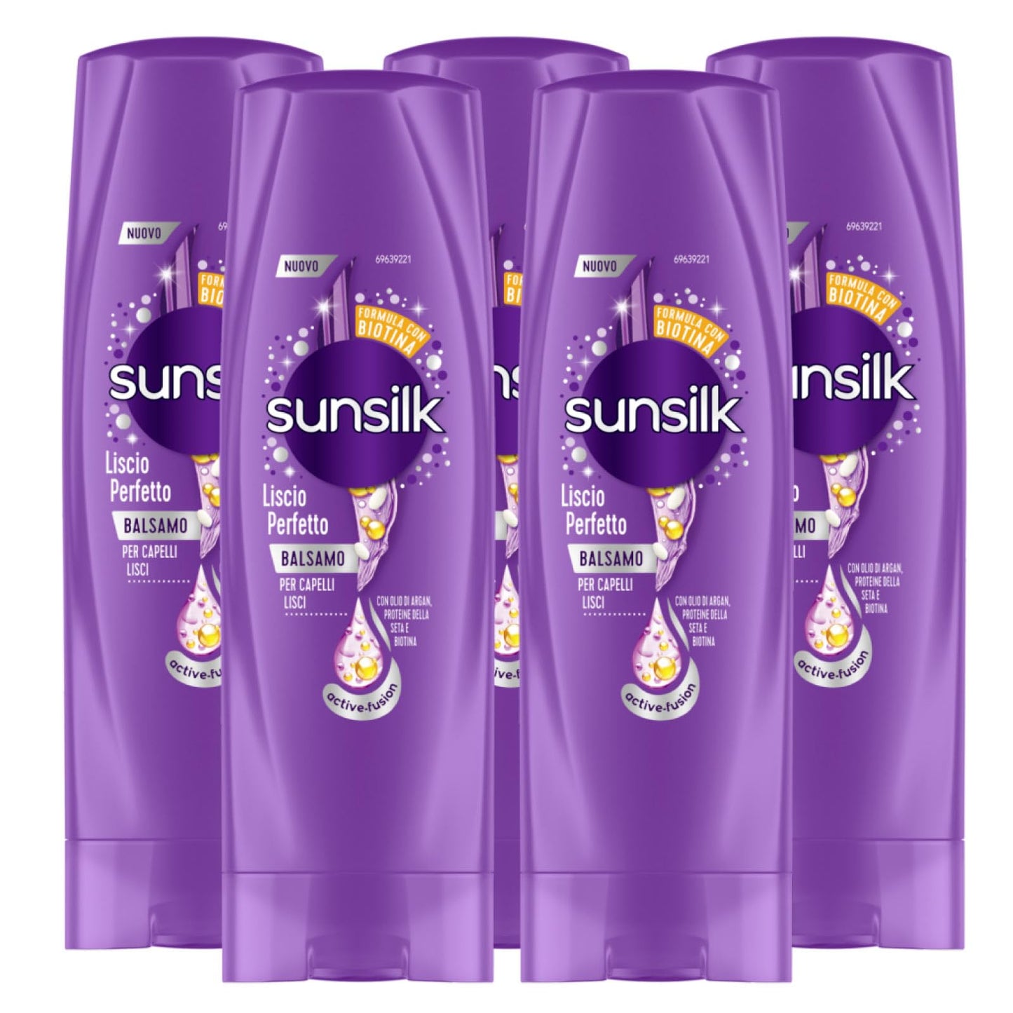 Sunsilk Balsamo Liscio Perfetto Azione Anti Crespo per Capelli Lisci e Brillanti - 5 Flaconi da 200ml