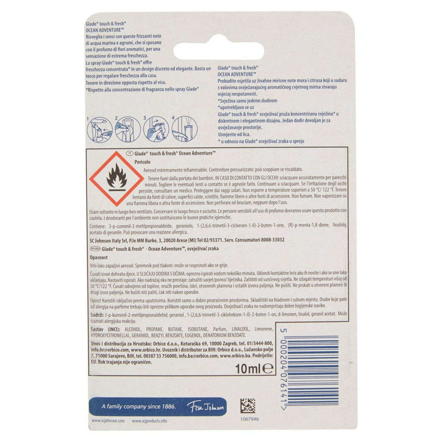 Glade Microspray Base + Ricarica Ocean, 10ml