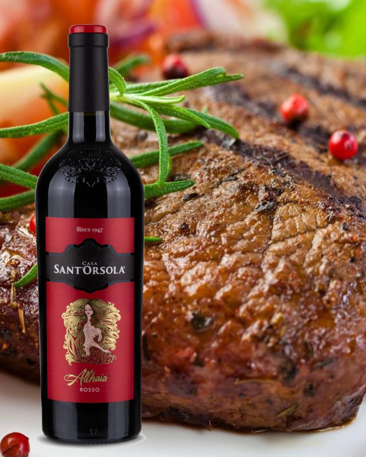 Casa Sant'Orsola - Althaia Vino Rosso e Bianco in Confezione Regalo con Gessetti, Selezione di Uva Italiana, 2x750ml