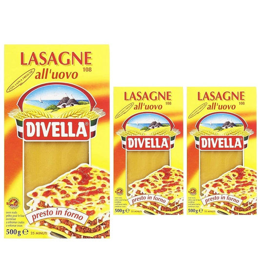Divella Lasagne All Uovo 3 Pezzi Da 500 Grammi