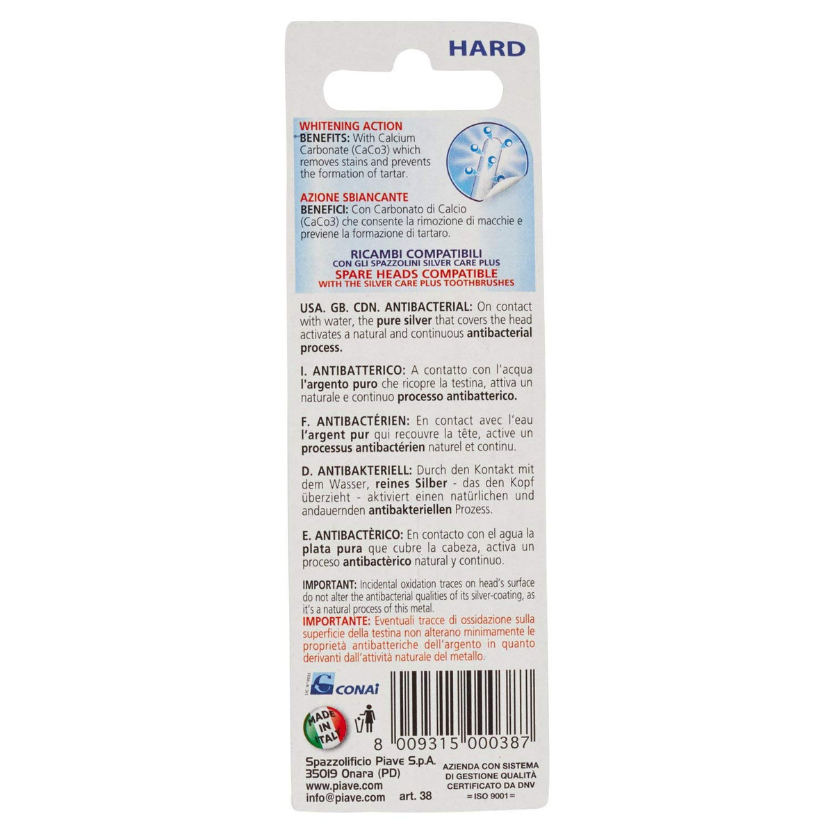 Silver Care Plus Testine Spazzolino Antibatterici, 2 Ricambi