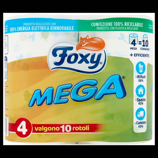 Foxy Carta Igienica Mega Decorata, Confezione da 4