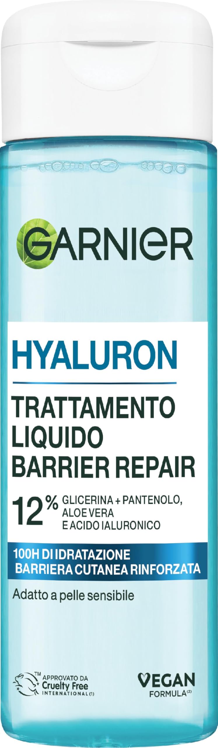 Garnier Hyaluron Barrier Repair Trattamento Liquido, Per Pelli Sensibili, Pelle Visibilmente Idratata e Rimpolpata, Arricchito con Aloe Vera, Glicerina, Pantenolo e Acido Ialuronico, 120 ml