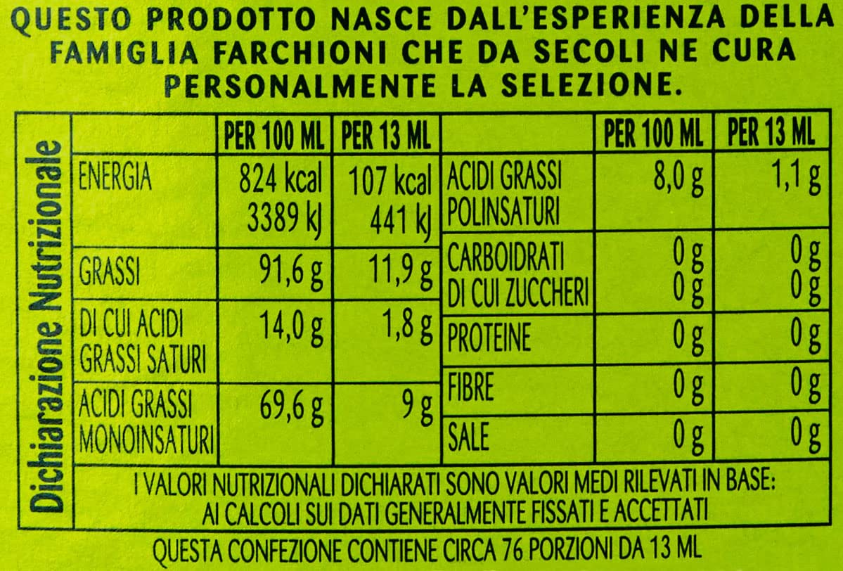 Farchioni Olio Extravergine D'Oliva (1L) (Confezione da 6)