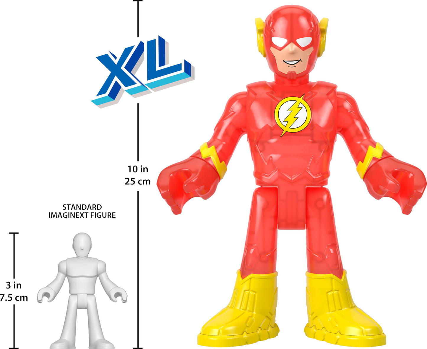 Fisher-Price Imaginext DC Super Friends The Flash XL Toy Figura snodata 25,4 cm per bambini in età prescolare dai 3 anni in su