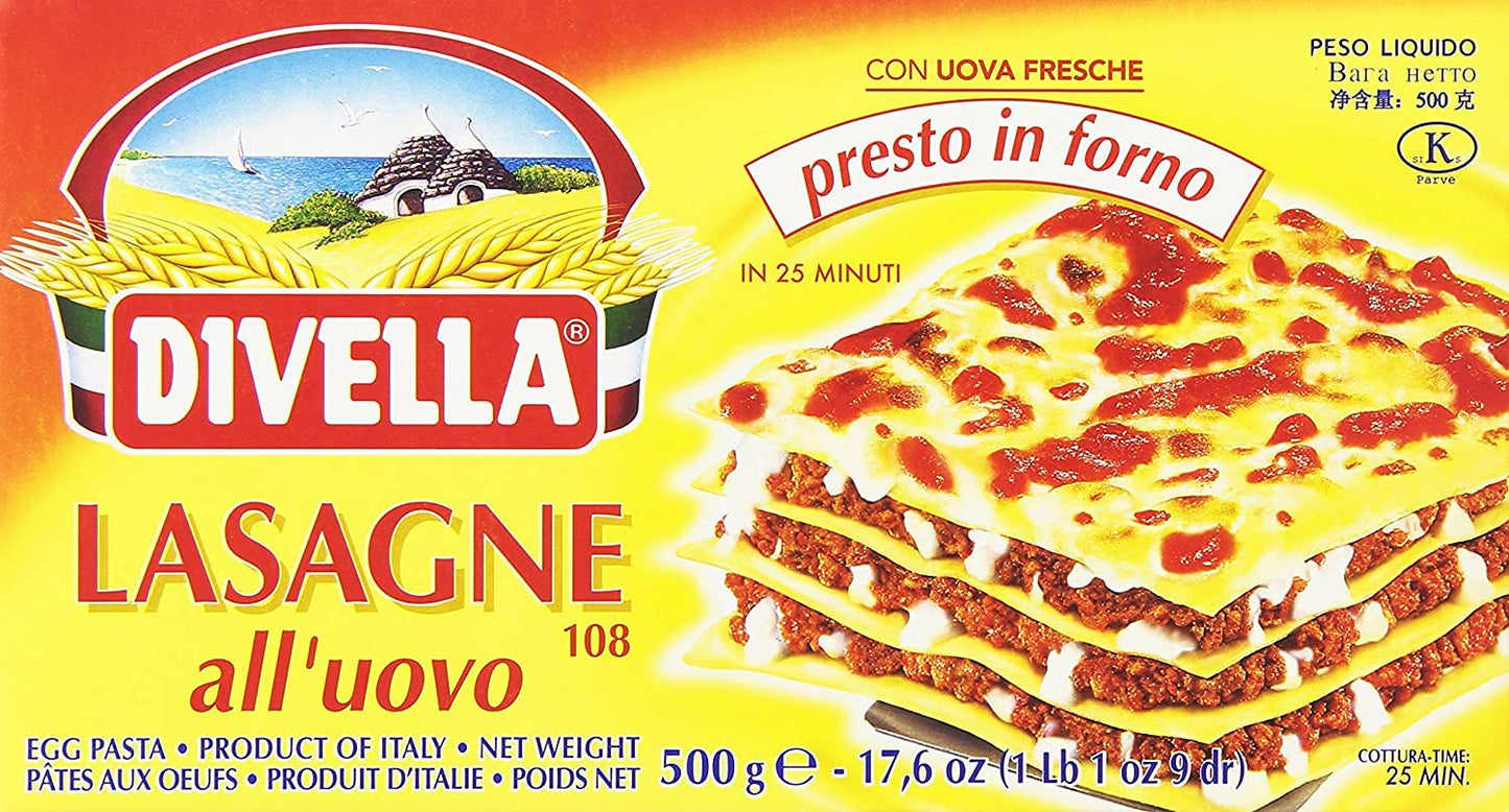 Divella Lasagne All Uovo 3 Pezzi Da 500 Grammi
