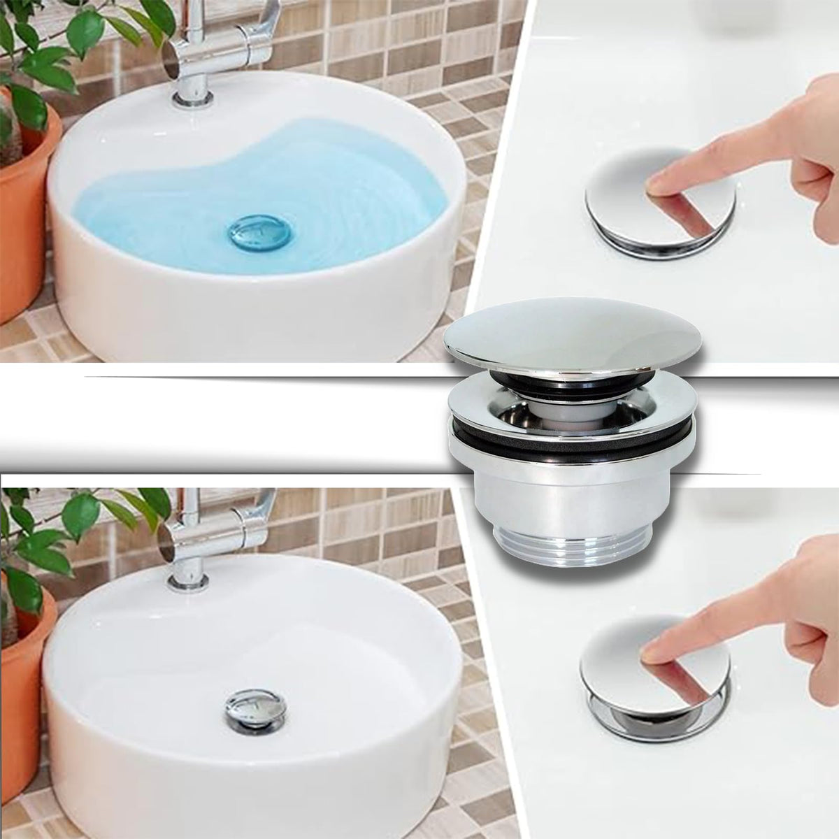 CG94 - PILETTA TONDA 1'1/4 CLIC-CLAC HL C/VITE - UNIVERSALE