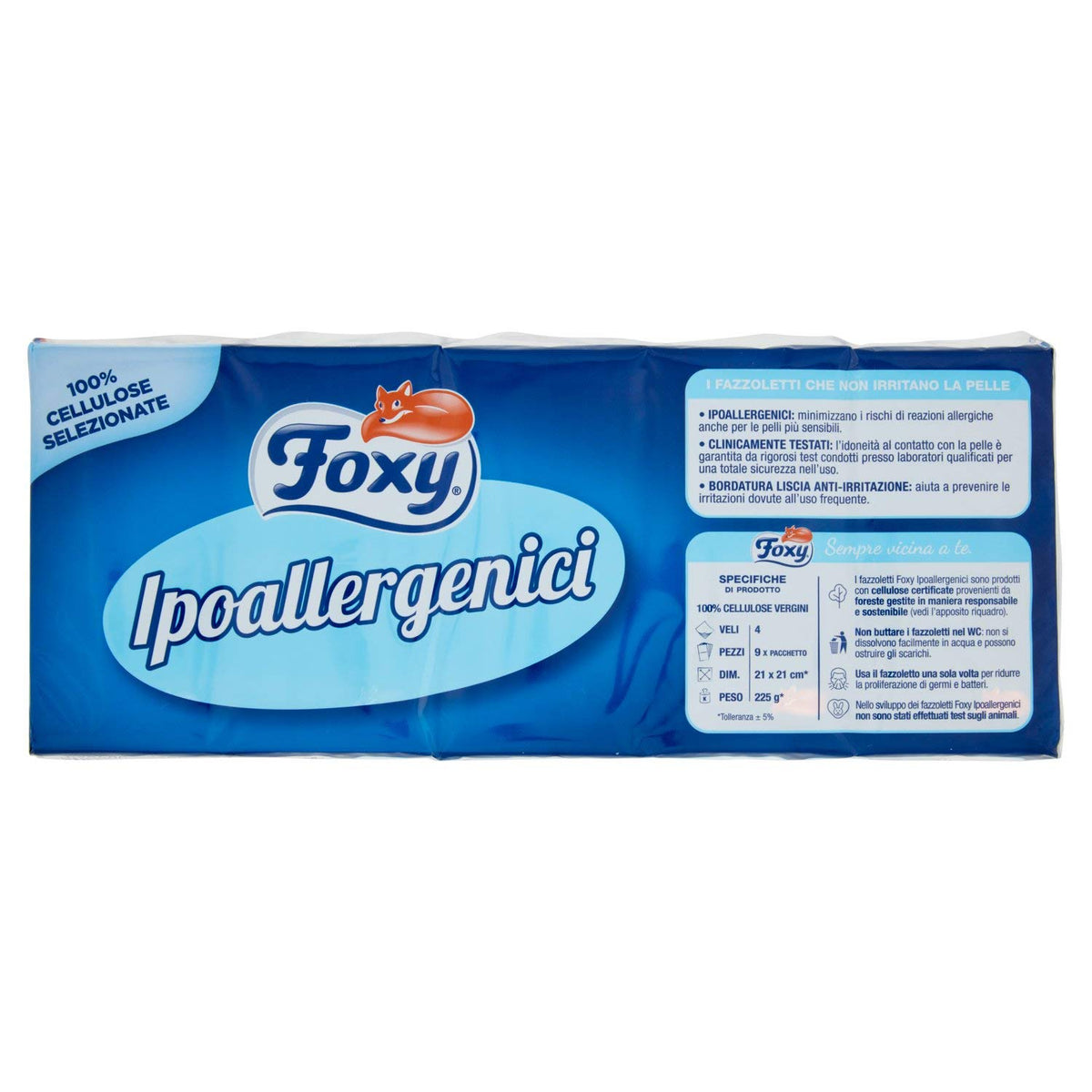 Foxy, Fazzoletti ipoallergenici, 10 pacchetti, 4 veli