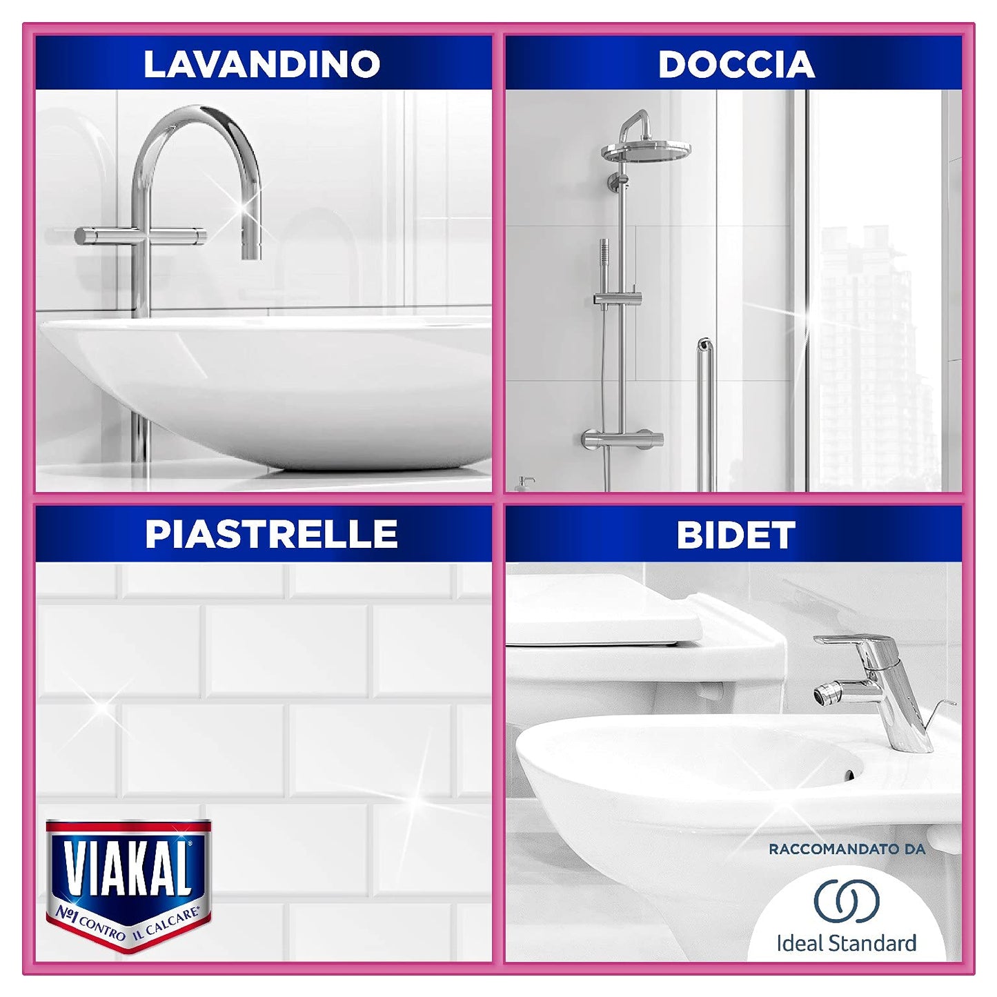 Viakal Anticalcare, Detersivo Liquido per Bagno 10 x 515 ml, Fresco Profumo Ambi Pur, Rimuove Sporco e Batteri, Azione Totale Sul Calcare, Adatto alle Superfici del Bagno, Maxi Formato