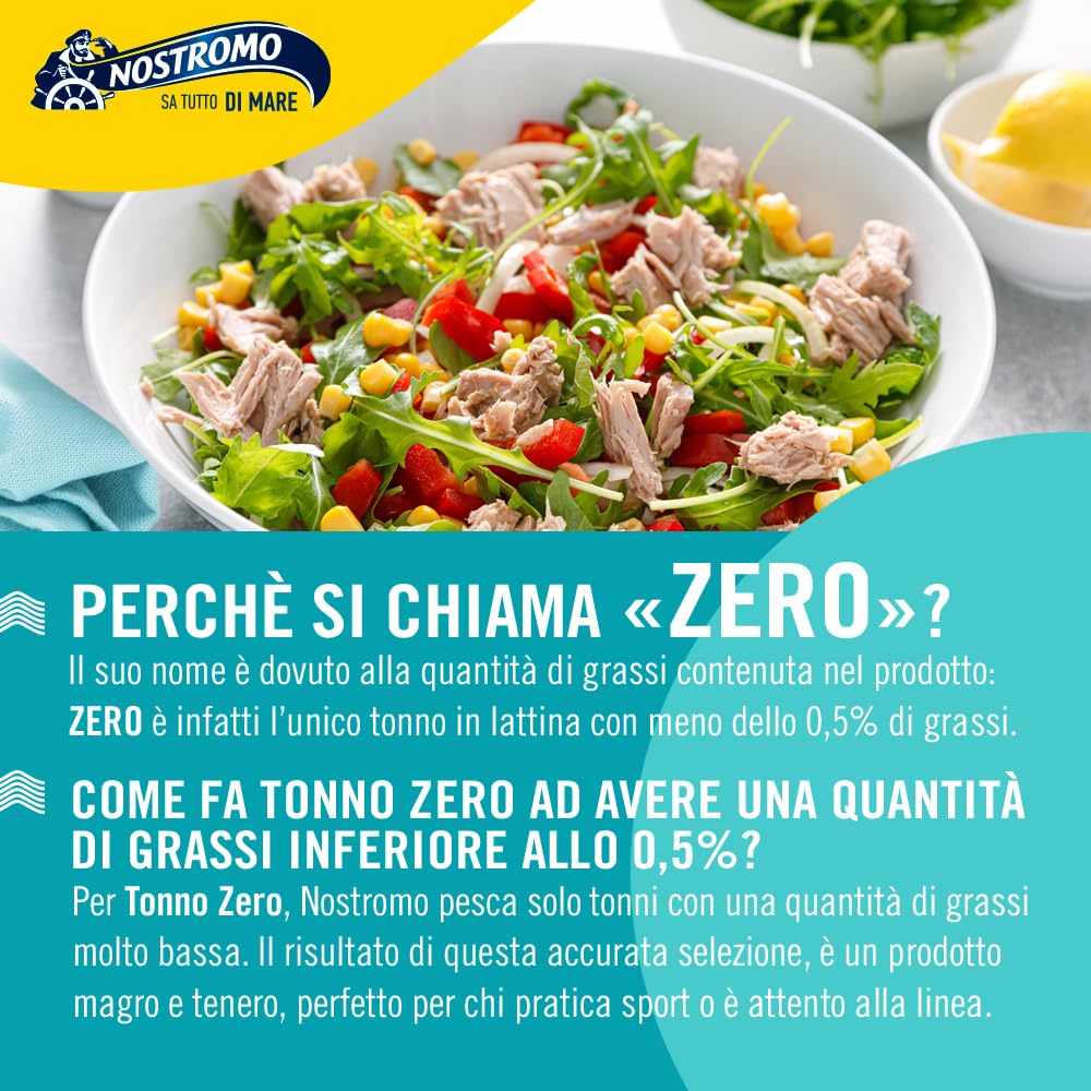 Nostromo - Tonno al naturale, 60 lattine da 65 gr. Formato scorta da 10 confezioni. Zero grassi, già sgocciolato, pronto da gustare.