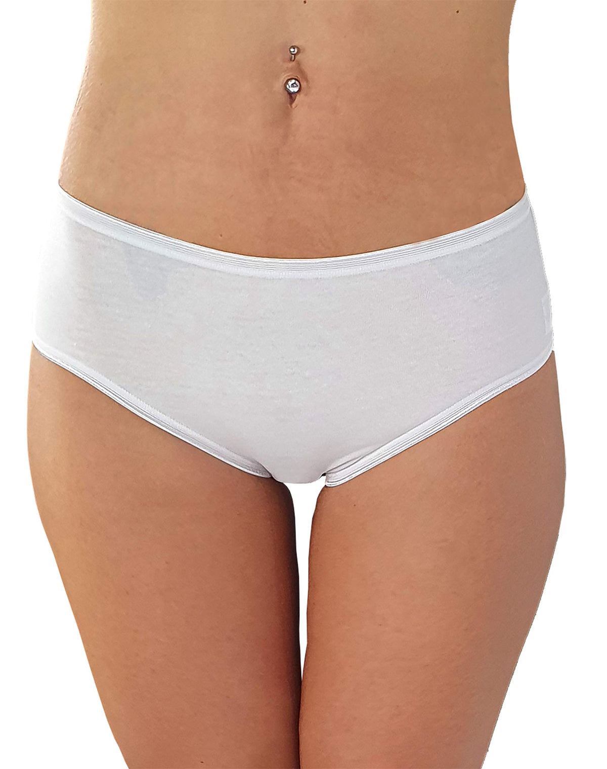 Cotonella Slip Midi Donna in Cotone Elasticizzato Art. 3940 - Confezione da 6 Pezzi - Colori Bianco E Nero