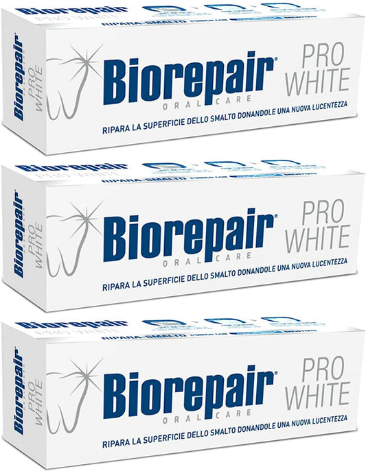 Biorepair: Pasta sbiancante "Pro White" con microriparazione – 2,5 Fluid Ounce (75 ml) Tubes (Confezione da 3) [Italian Import ]