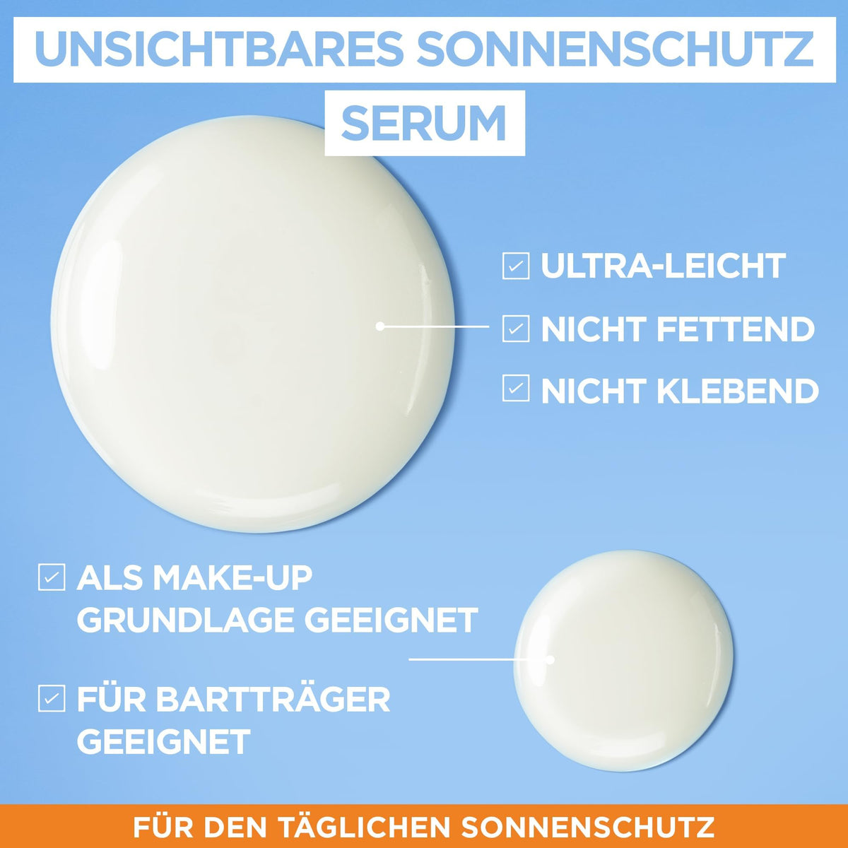 Garnier Siero Viso Protettivo Invisibile Super UV, Per Tutti i Tipi di Pelle, Protezione SPF 50+, Ad Assorbimento Rapido, Con Ceramide Protect, Ambre Solaire, 30 ml