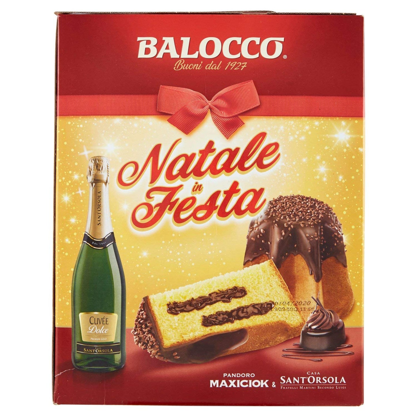 Balocco Natale in Festa Pandoro Maxiciok e Casa Sant'Orsola Vino Spumante Dolce, 750ml