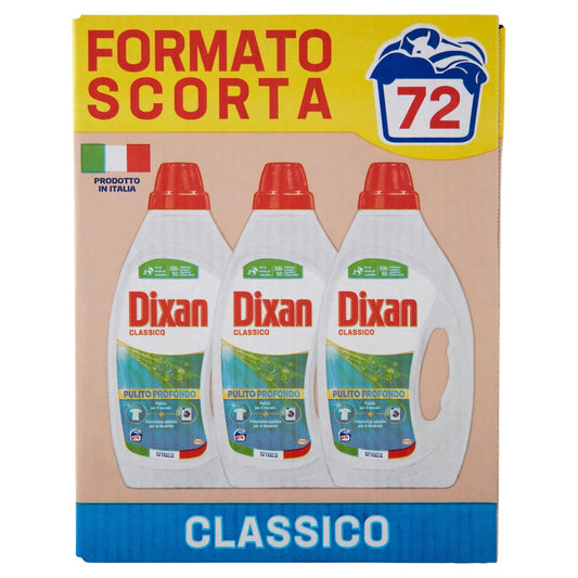 DIXAN Liquido Classico 3x24=72 Lavaggi 3 x 1.080 ml