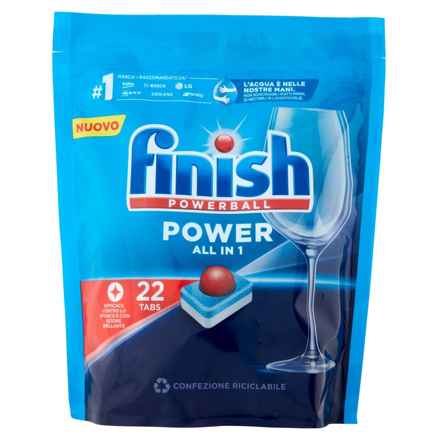 Finish Power All in One Regular pastiglie lavastoviglie 22 lavaggi 352 gr
