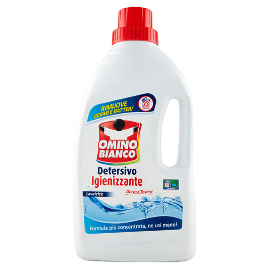 Omino Bianco - Detersivo Lavatrice Igienizzante Liquido, 138 Lavaggi, Igienizza i Capi e Rimuove Germi e Batteri, Formato Convenienza, 1150 ml x 6 Confezioni