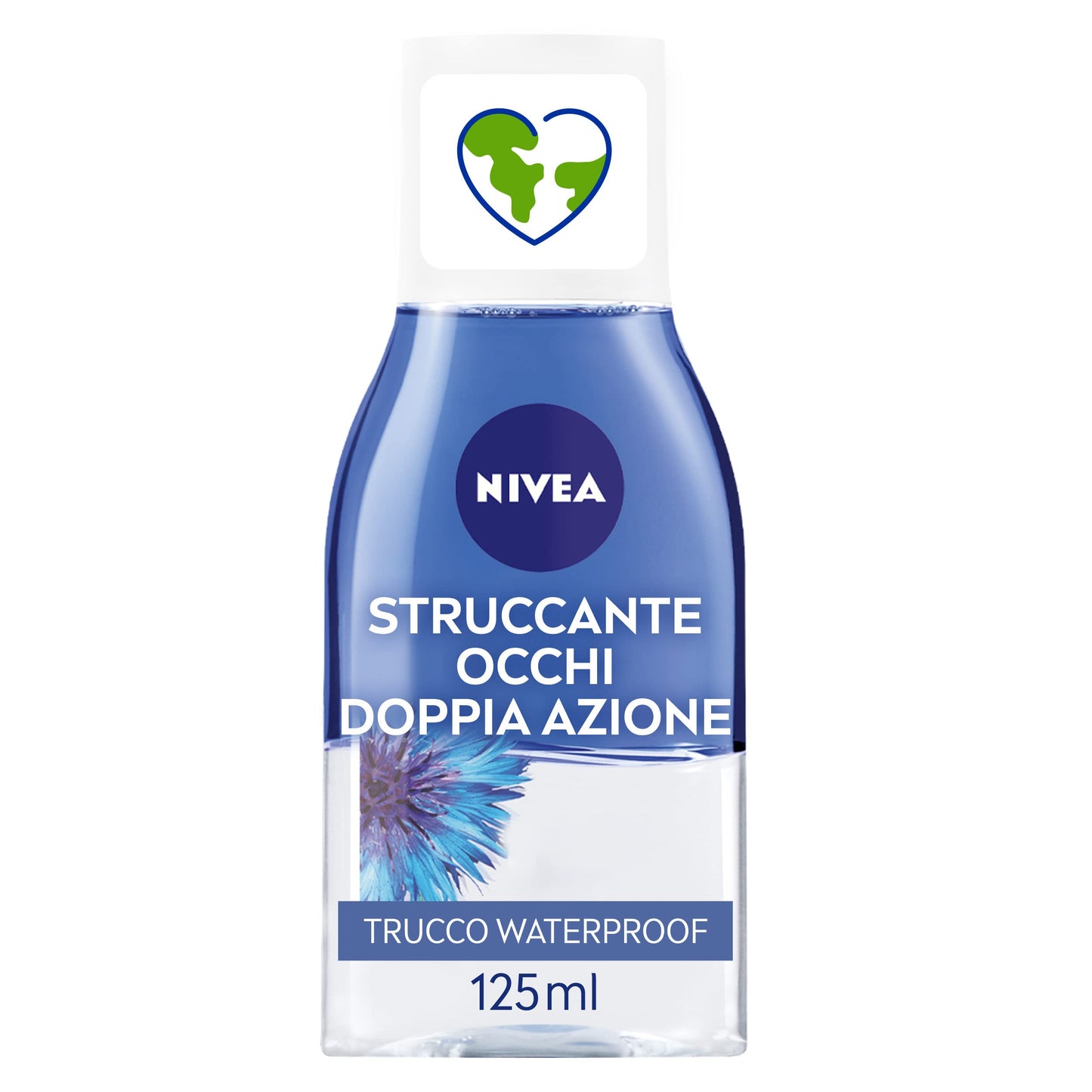 NIVEA Struccante Occhi Doppia Azione in Confezione da 6 x 125 ml, Struccante Bifasico con Estratti di Fiordaliso per pulizia viso, Detergente Struccante Adatto al Trucco Waterproof