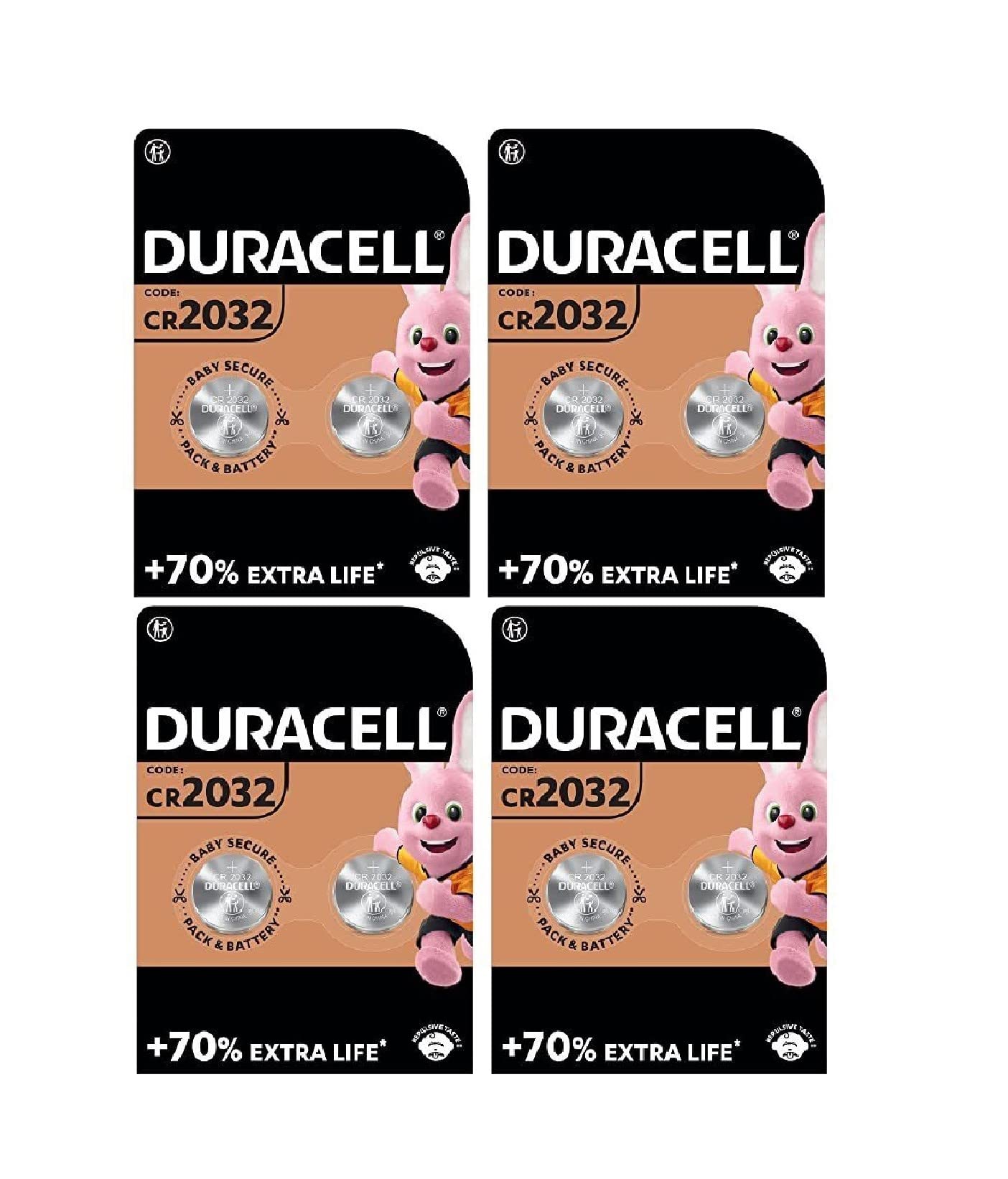 8X Duracell Cr 2032 Lithium (4 Blister Da 2 Batterie) 8 Pile