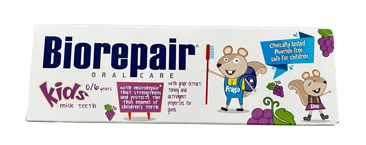 Biorepair Kids 0-6 Oral Care Toothpaste Grape 1,7 fl.oz 50 ml, confezione da 3
