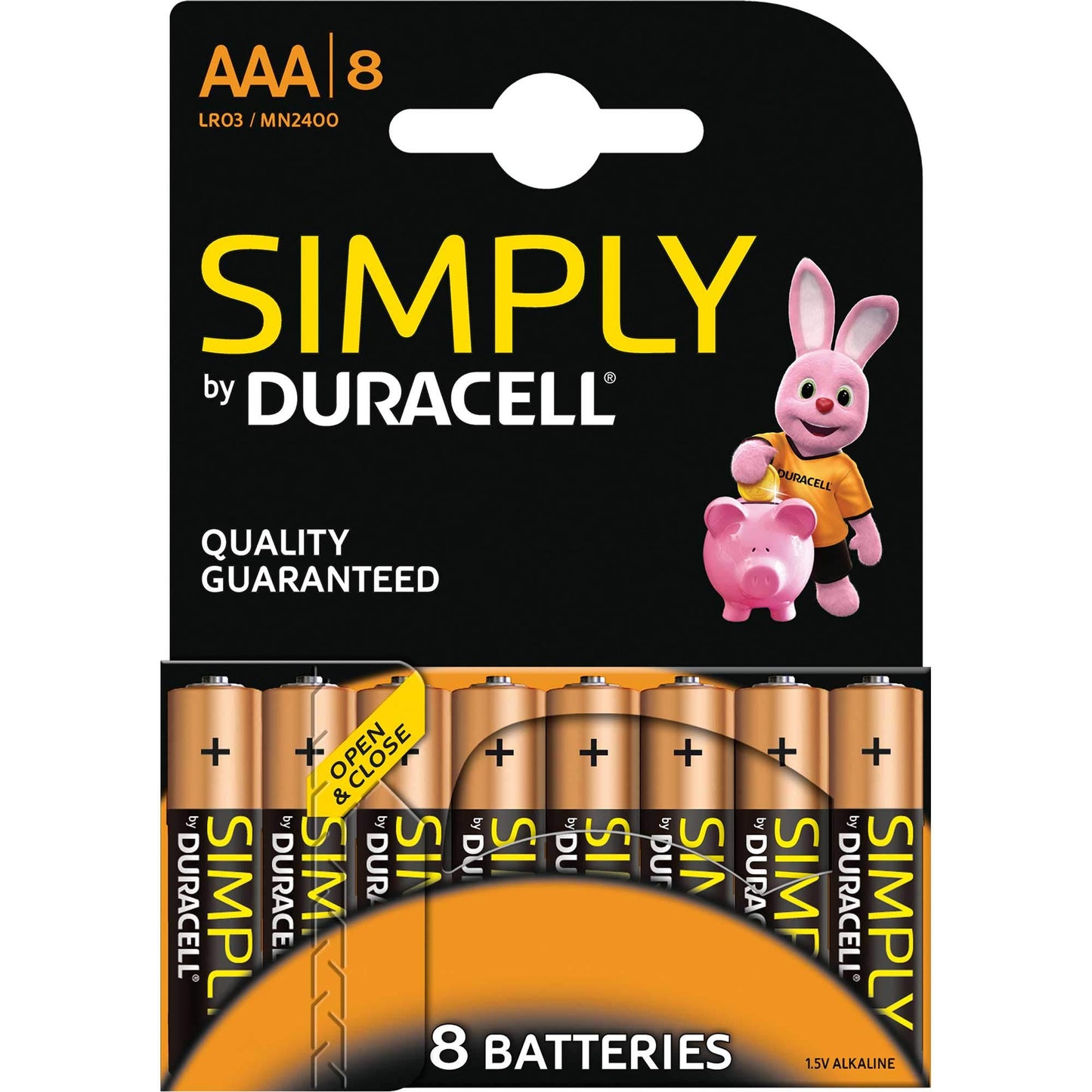 DURACELL Simply MN2400 Micro AAA LR03 Batterie da 8 pezzi