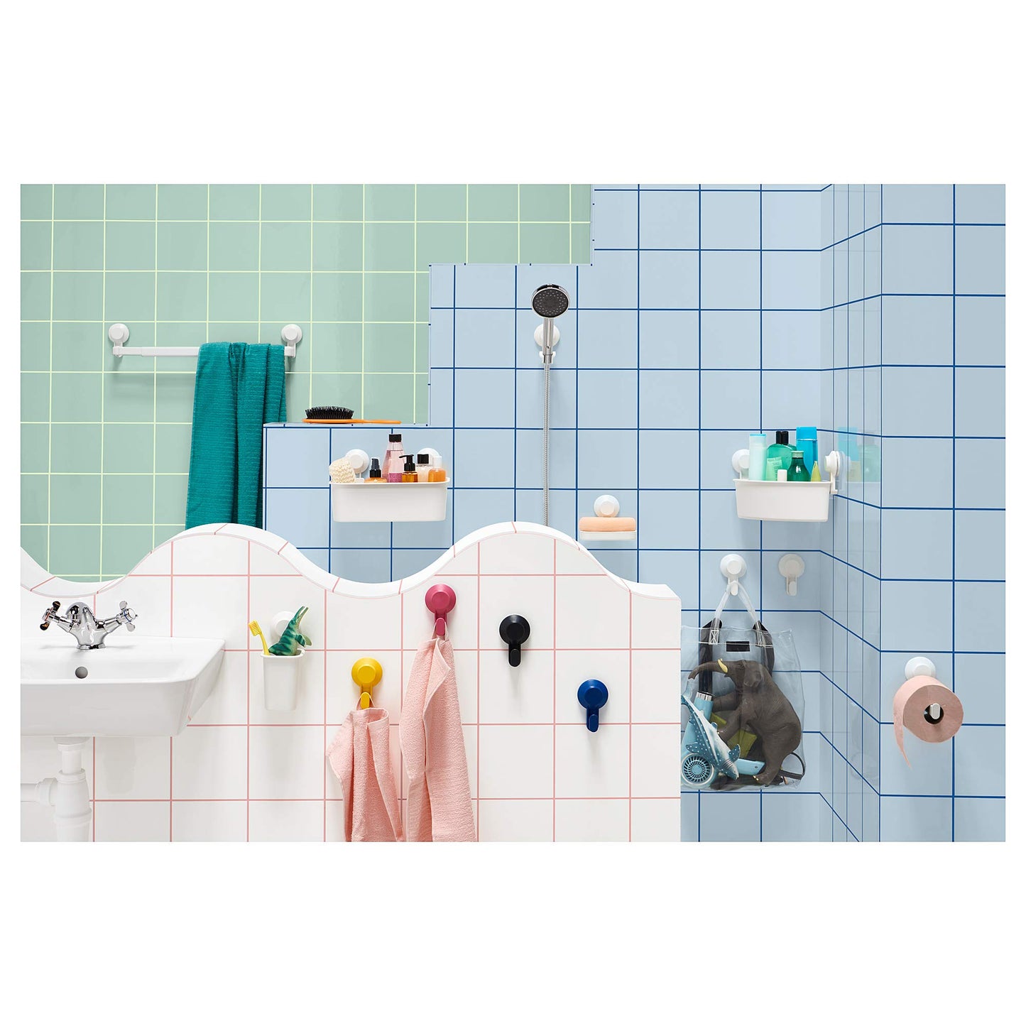 Ikea Portaspazzolino TISKEN con ventosa, bianco