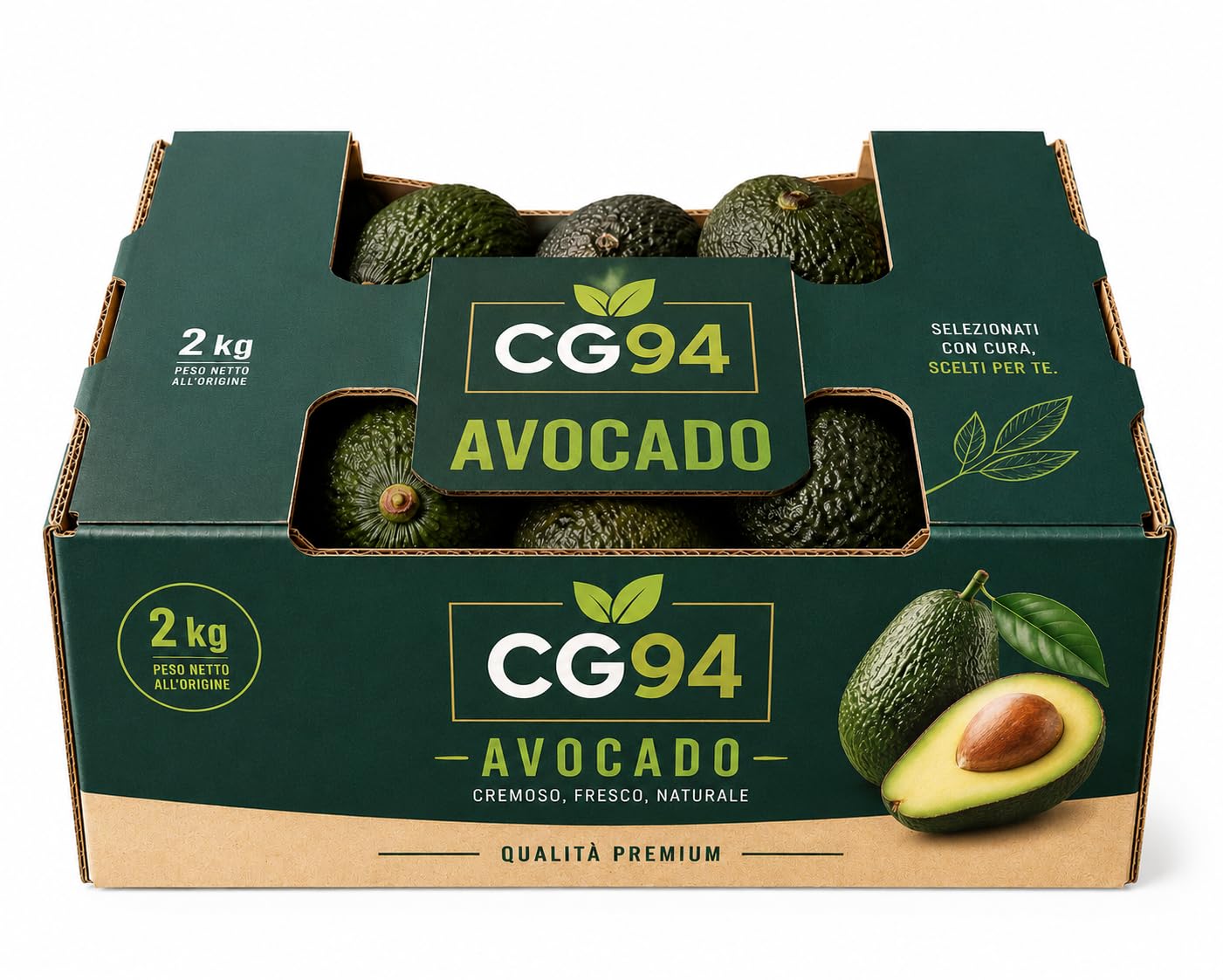 - CG94 Confezione 2 KG - Avocado Fresco Premium, Frutti Selezionati di Alta Qualità, Ideali per Insalate, Guacamole e Cucina Gourmet