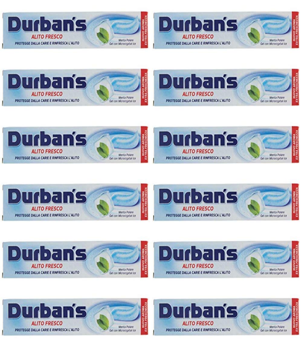 12 x Durban's Alilto Fresco Dentifricio 75ml