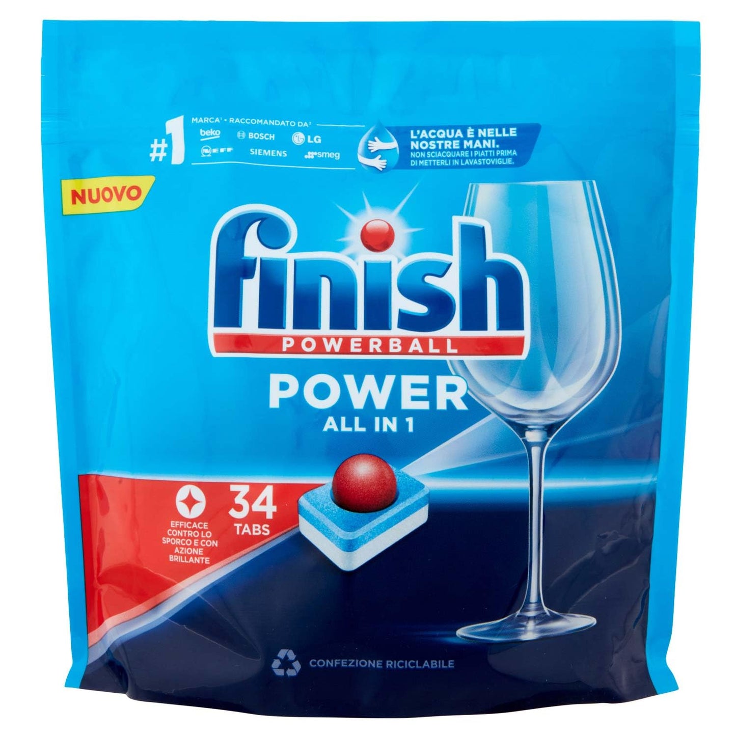 Finish Power All in One Regular pastiglie lavastoviglie 34 lavaggi 544 gr