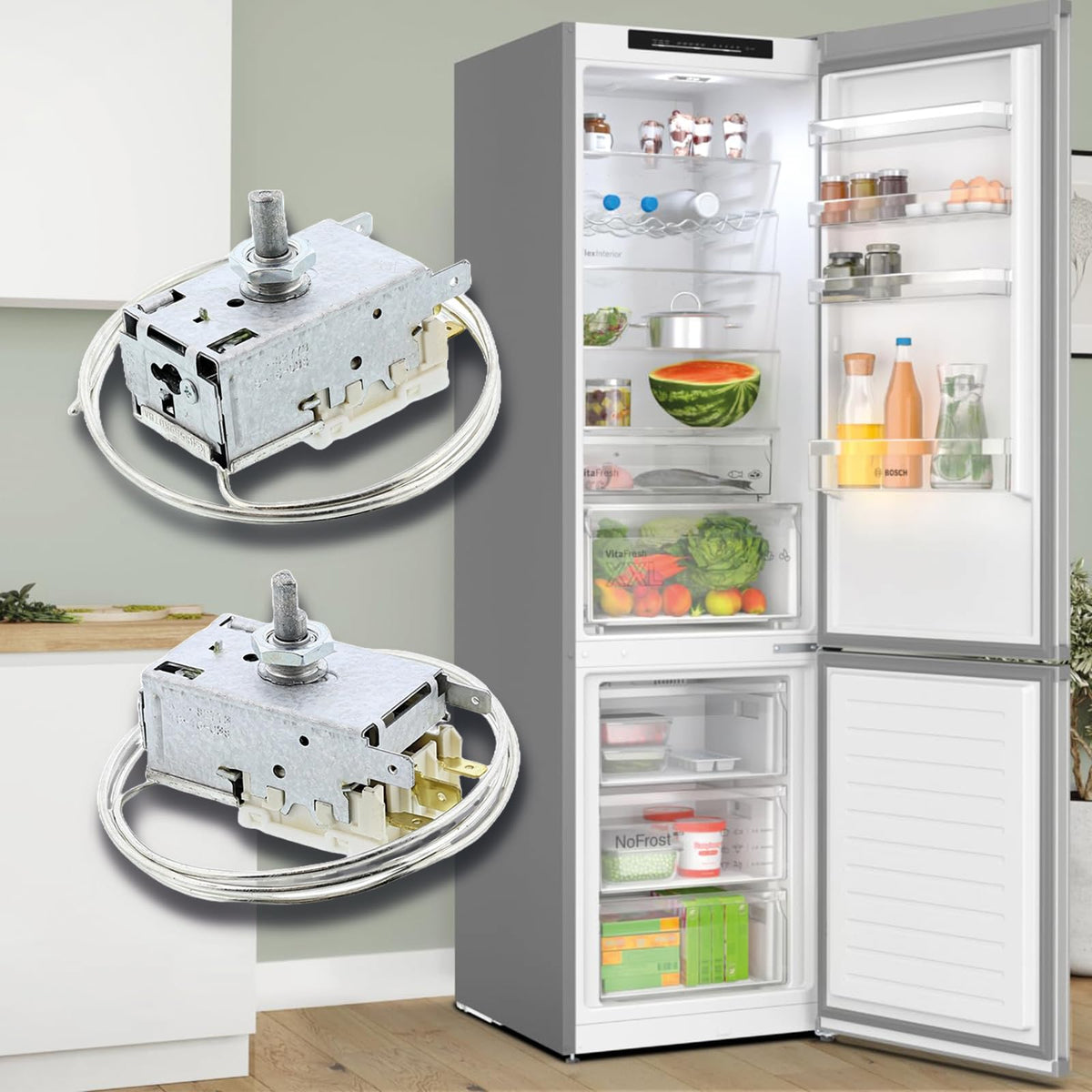 CG94 - Termostato Universale Frigorifero Compatibile Ran_co K59-L1260 3 Contatti Doppia Porta Frigo