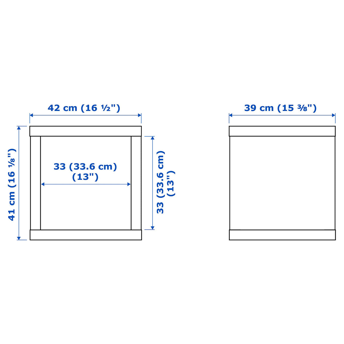 IKEA KALLAX - Mensola cubo 42 x 39 x 42 cm, colore: Nero/Marrone