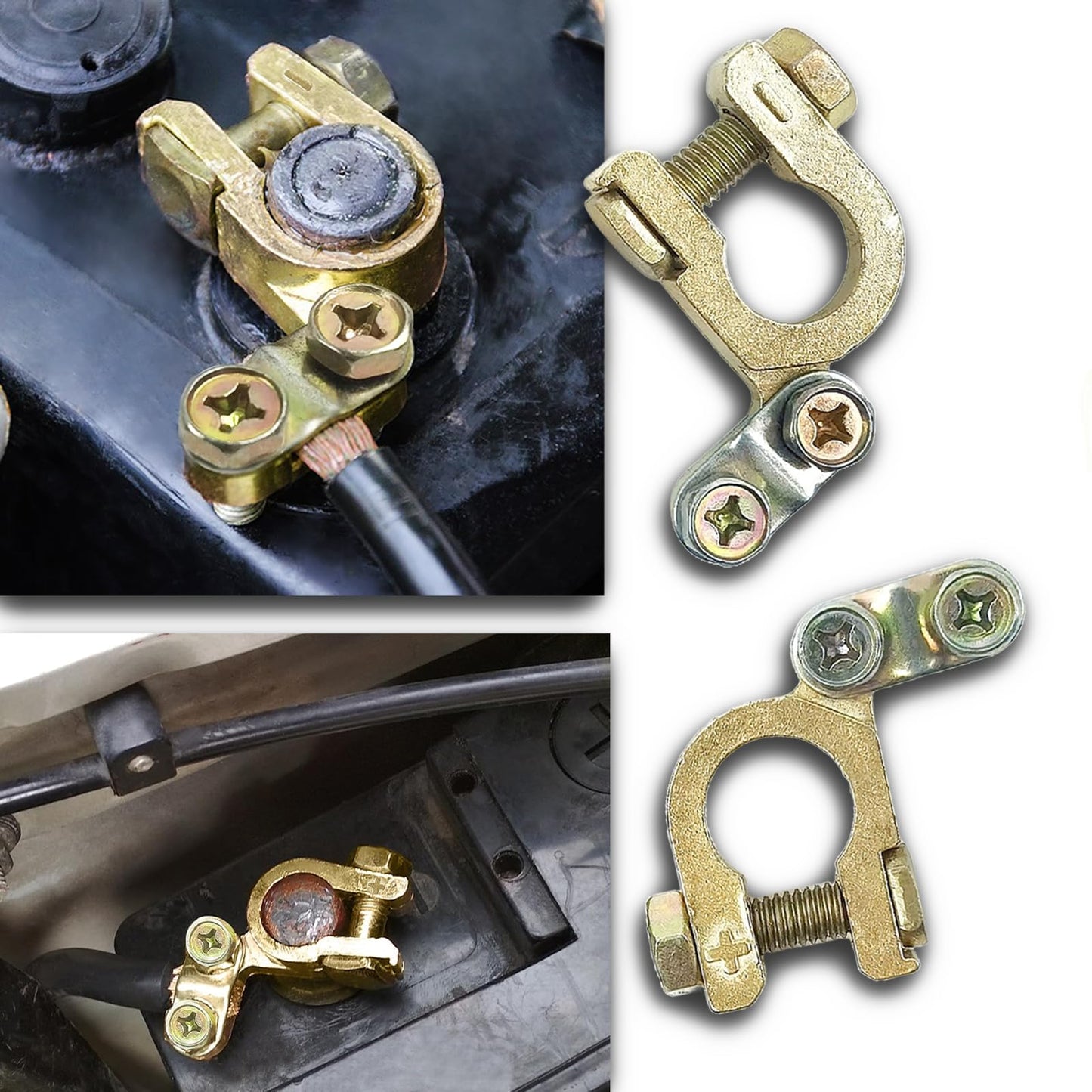 CG94 - Coppia Morsetto per Batteria Auto - Polarità Negativa/Positiva