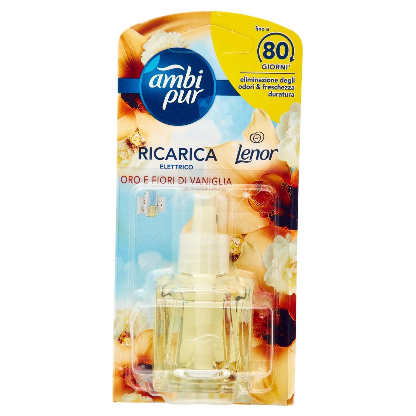 Ambi Pur Oro e Fiori di Vaniglia Ricarica Diffusore Elettrico per Ambienti 20 ml, per Rimuovere gli Odori