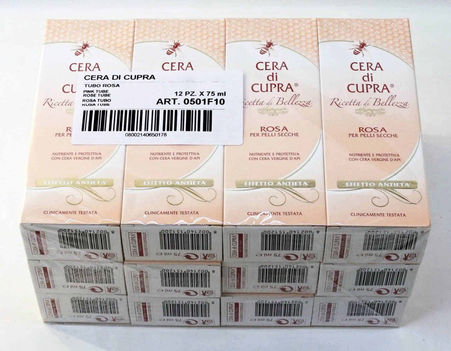 Set 12 CUPRA Crema Tubo Rosa Pelli Secche 75 Ml Cura Del Viso